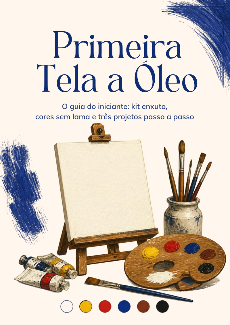 Capa do e-book Primeira Tela a Óleo: o Guia do Iniciante